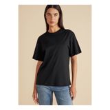 BROOKS BROTHERS Bisiklet Yaka Siyah Kadın T-Shirt Bisiklet Yaka Oversize T-shirt