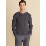 Brooks Brothers Bisiklet Yaka Standart Antrasit Melanj Erkek Kazak BBFW25MKL013