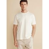 BROOKS BROTHERS Bisiklet Yaka T-Shirt, XL, BBFW25MTS004, Bej, Erkek