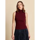 Brooks Brothers Bordo Kadın Balıkçı Yaka Fitilli Desen Kazak BBFW26FKL026
