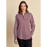 Brooks Brothers Bordo Kadın Regular Fit Çizgili Gömlek BBFW26FSH007 - 36