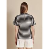 Brooks Brothers Ekru Kadın T-Shirt BBSS26FTS003 - Ekru - Lacivert - M