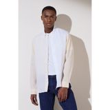 BROOKS BROTHERS Erkek Sarı-Beyaz Slim Fit Dar Kesim Klask Yaka Fun Shirt Gömlek