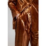 BROOKS BROTHERS Kadın Bronz Regular Fit Pileli Kadife Pantolon