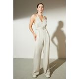 BROOKS BROTHERS Kadın Taş Regular Fit V Yaka Cepli Kolsuz Tulum