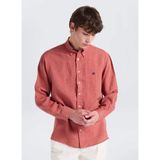 Brooks Brothers Kırmızı Erkek Düğmeli Regular Fit Melanj Gömlek BBSS26MSH022 - Kiremit