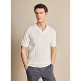 Brooks Brothers Krem Erkek Fitilli Desen Polo Kazak BBSS26MKL009 - Kırık Beyaz