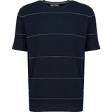 Brooks Brothers Lacivert Erkek Bisiklet Yaka Çizgili Kazak BBSS26MKL014 - Lacivert - Mavi - XL