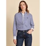 Brooks Brothers Lacivert Kadın Regular Fit Çizgili Gömlek BBFW26FSH005 - 36 - Lacivert - Beyaz