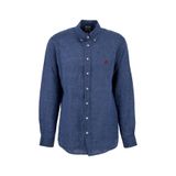 BROOKS BROTHERS Mavi Düğmeli Regular Fit Melanj Gömlek, S, 5003352075, INDIGO, Erkek