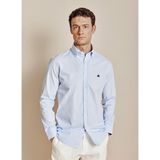 Brooks Brothers Mavi Erkek Çizgili Gömlek BBSS26MSH052 - Mavi - Beyaz - 2XL