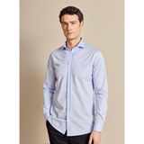 Brooks Brothers Mavi Erkek Italyan Slim Fit Çizgili Gömlek BBSS26MKN002 - XL - Mavi - Beyaz