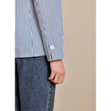 Brooks Brothers Mavi Kadın Regular Fit Çizgili Ceket BBSS26FBL010 - 36