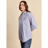 Brooks Brothers Mavi Kadın Regular Fit Çizgili Gömlek BBFW26FSH004 - 36 - Kırmızı - Mavi
