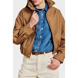 Brooks Brothers Pamuk Karışımlı Dik Yaka Fermuarlı Mont Bayan Mont BBSS26FJC001150 - Kahve