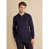 Brooks Brothers Polo Yaka Standart Lacivert Erkek Kazak BBFW25MKL007 - 2XL