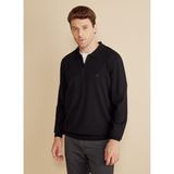 Brooks Brothers Polo Yaka Standart Siyah Erkek Kazak BBFW25MKL007 - 2XL