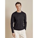 Brooks Brothers Siyah Erkek Bisiklet Standart Logo Baskılı Kazak BBSS26MKL012