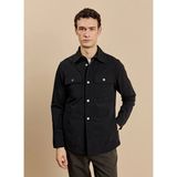 Brooks Brothers Siyah Erkek Klasik Yaka Standart Desenli Gömlek BBSS26MOS001 - XL