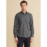 Brooks Brothers Slim Fit Klasik Yaka Antrasit Erkek Gömlek BBFW25MSH009 - 2XL