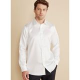 Brooks Brothers Slim Fit Klasik Yaka Beyaz Erkek Gömlek BBFW25MSH017 - 46