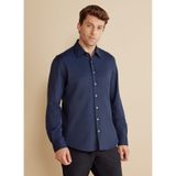 BROOKS BROTHERS Slim Fit Klasik Yaka Gömlek, M, BBFW25MSH001, Lacivert, Erkek