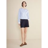 Brooks Brothers Standart Balıkçı Yaka Çizgili Mavi - Lacivert Kadın Gömlek BBSS25FSH008 - 36