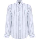 Brooks Brothers Yeşil - Beyaz Erkek Düğmeli Regular Fit Çizgili Gömlek BBSS26MSH013