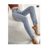 BROSERER Açık Mavi Mom Jeans Likralı Yüksek Bel Mavi Kar Yıkamalı Mom Kot Pantolon Ekstra Esnek