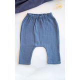 Bross Bebek Müslin Beli Lastikli Şalvar Pantolon Pamuklu BNL-0008 - 4 - 5 Yaş - Mavi