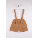 Bross Bebek Müslin Cepli Askılı Pantolon Pamuk BNL-0009_CML - 1 - 2 Yaş - Camel