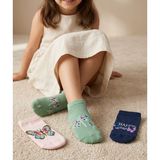 Bross Kelebek, Yusufcuk 3lü Kız Çocuk Sneaker Çorap ONL-02769 - Asorti