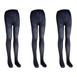 Bross Kız Çocuk 3lü Düz 40 Den Mikro Külotlu Mus Çorap ONL-02629 - Lacivert - 2 - 4 Yaş