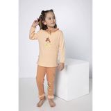 Bross Kız Çocuk Mantar Baskılı Bej Pijama Takımı ONL-02555 - 6 - 8 Yaş
