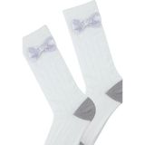 Bross Kurdele Aksesuarlı Kız Çocuk Dizaltı Çorap ONL-02380 - 1 - 2 Yaş - Beyaz