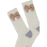 Bross Kurdele Aksesuarlı Kız Çocuk Dizaltı Çorap ONL-02380 - Bej