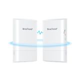 BrosTrend 5GHz 867Mbps Kablosuz Köprü, 1KM WiFi Köprüsü, PtP ve PtMP için Uzun Menzilli Noktadan Noktaya Açık Hava CPE, IP65 Tak ve Çalıştır, Pasif PoE Enjektörü, Çiftlik Garaj Binası vb. İçin 2 Paket