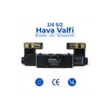 BROTECH 1/4 5/2 Çift Bobin Pnömatik Selenoid Valf | Araç Air Valfi | Tır Branda Valfi 220v