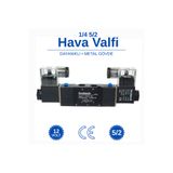 BROTECH 1/4 - 5/2 Çift Bobin Selenoid Valf | Araç Air Valfi | Tır Branda Valfi | Pnömatik Valf 12v