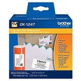 Brother Brother QL Etiket Yazıcıları için Orijinal DK-1247 Kalıp Kesim Büyük Kargo Beyaz Kağıt Etiketler - Rulo başına 180 Etiket 4,07 inç x 6,4 inç (103 mm x 164 mm)