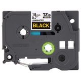Brother Orijinal P-Touch TZE-344 Bant, 3/4" (0,7 mm) Standart Lamine P-Touch Bant, Siyah Üzerine Altın, İç ve Dış Mekan Kullanımı için Lamine, Suya Dayanıklı, 26,2 ft (8 m), Tekli Paket