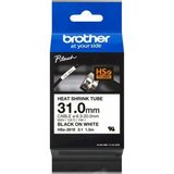 Brother P-Touch HSE-261E - Isı Ile Daralan Makaron Beyaz Üzerine Siyah 31 mm Etiket