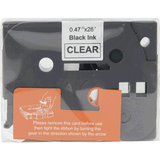 Brother P Touch TZ Tape 12TZE131 12 mm x 8 m Şeffaf Siyah Etiket Makinası