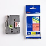 Brother P-touch Tze-421 Tze-tape 9 mm Kırmızı Üzerine Siyah Laminasyonlu Etiket