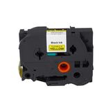 Brother P-Touch TZE-FX651 Sarı Üzerine Siyah Esnek 24 mm 8 mt Muadil Etiket