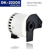 Brother QL-570 DK-22205 62 mm Sürekli Form 30 m Muadil Termal Etiket