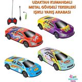 Brother Toys 1 Adet Metal Gövdeli Tekerlekleri Işıklı Drift Atabilen Şarjlı Uzaktan Kumandalı Yarış Arabası 1:24 - Renkli