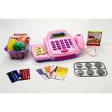 Brother Toys 22 Parça Sesli Işıklı Hesap Makineli Barkod Okuyuculu Yazar Kasa Market Yazarkasa Pos - Pembe