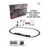 Brother Toys 23 Parça Pilli Sesli ve Işıklı Klasik Tren 105 cm 3 Farklı Ray Seçeneği Oyuncak Lokomotif Seti