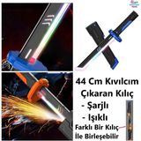 Brother Toys 44 Cm Kıvılcım Çıkaran Işıklı Oyuncak Kılıç Şarjlı Renk Değiştiren LED Işık - Çok Renkli